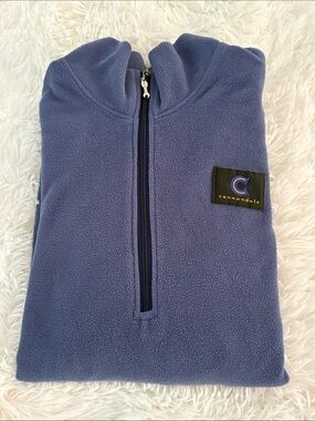 Cannondale Men's Navy Blue Quarter-Zip Fleece Pullover Size Large 3 Pockets